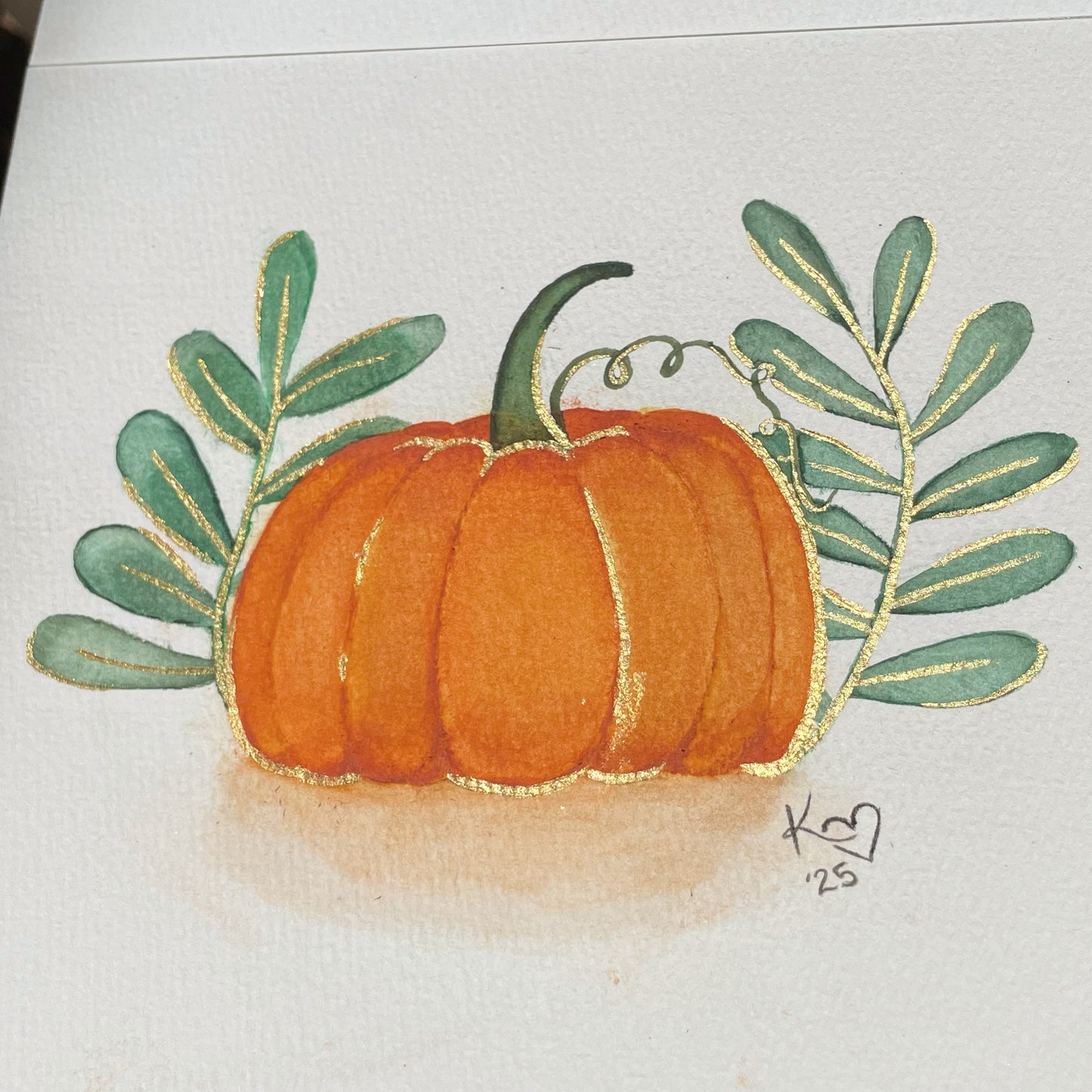 Pumpkin Watercolor Painting