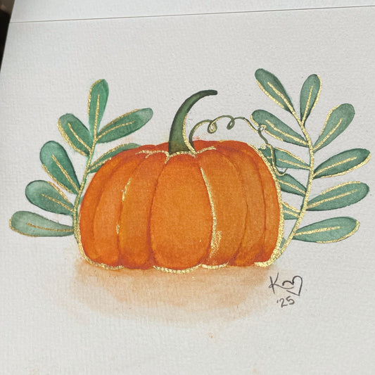 Pumpkin Watercolor Painting